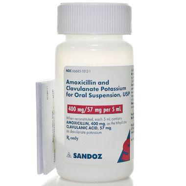 Amoxicillin & Clavulanate Potassium for Oral Suspension USP (400mg/57mg per 5ml)